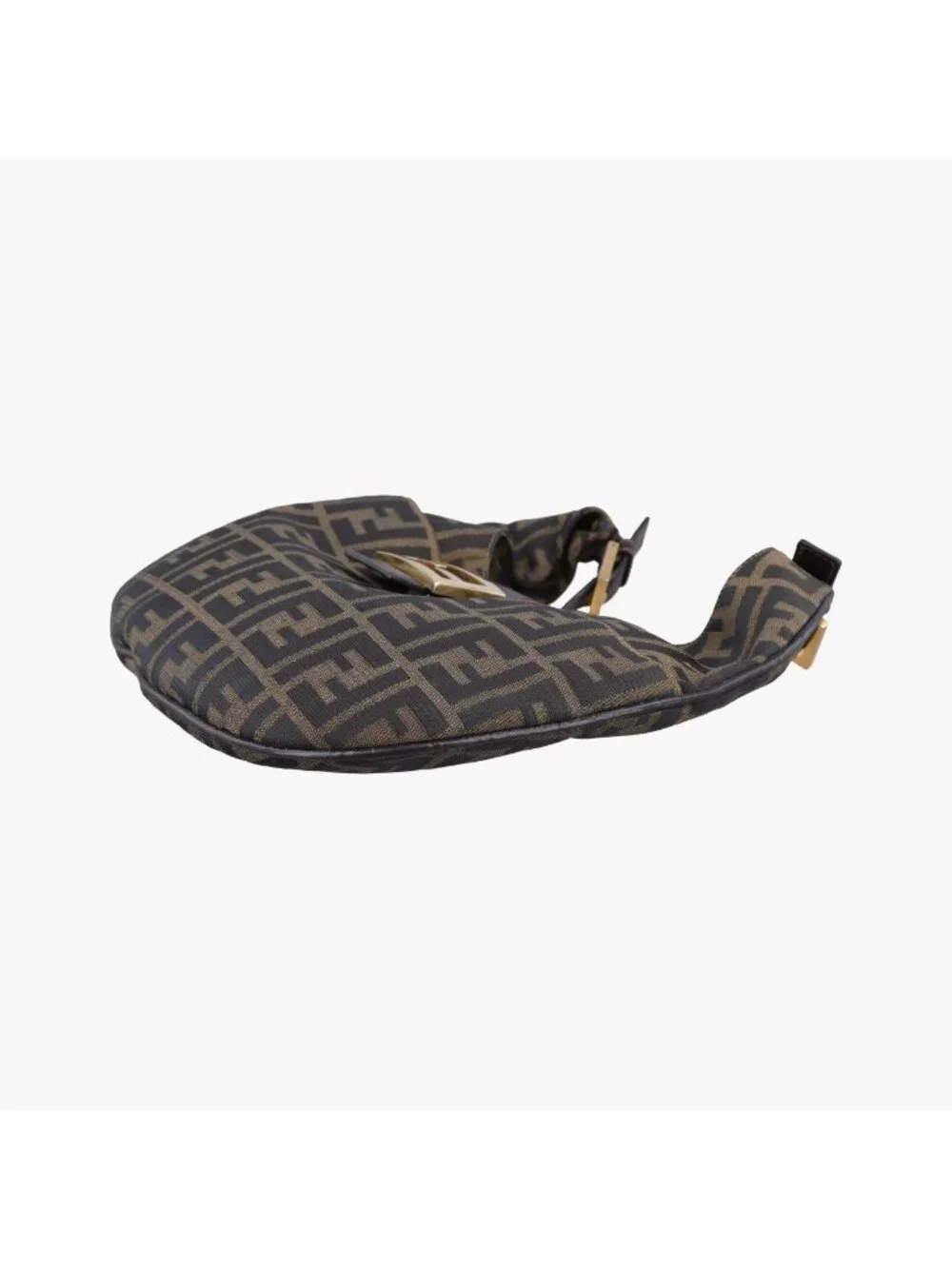 Fendi Zucca Pattern Brown Canvas Leather Handbag